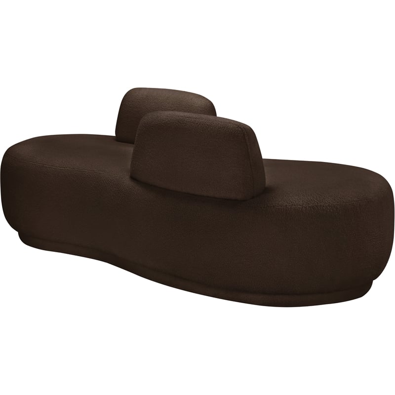 Meridian Furniture Argyle Brown Teddy Fabric Chaise/Loveseat
