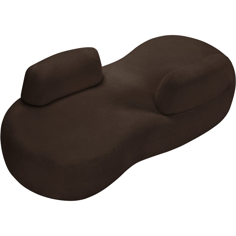 Meridian Furniture Argyle Brown Teddy Fabric Chaise/Loveseat