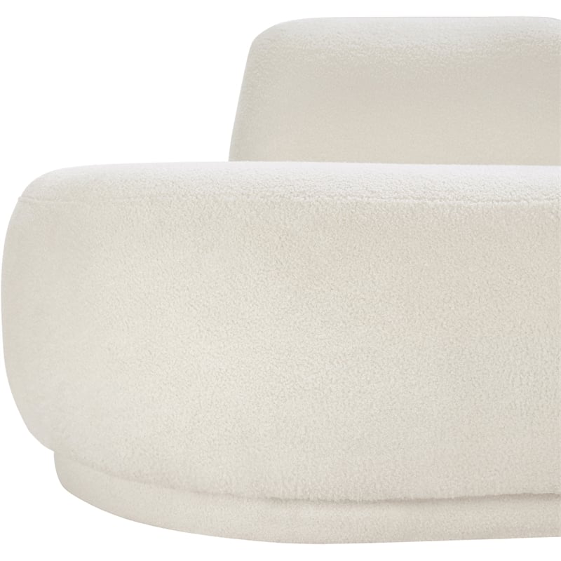 Meridian Furniture Argyle Cream Teddy Fabric Chaise/Loveseat