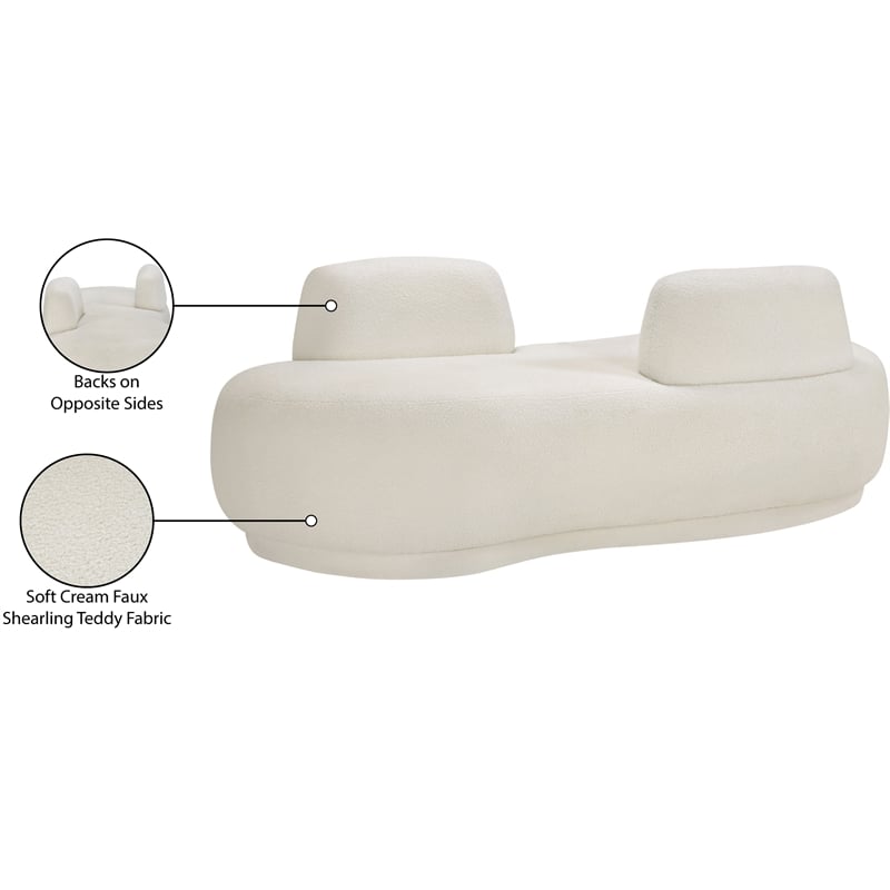 Meridian Furniture Argyle Cream Teddy Fabric Chaise/Loveseat
