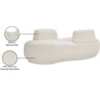 Meridian Furniture Argyle Cream Teddy Fabric Chaise/Loveseat