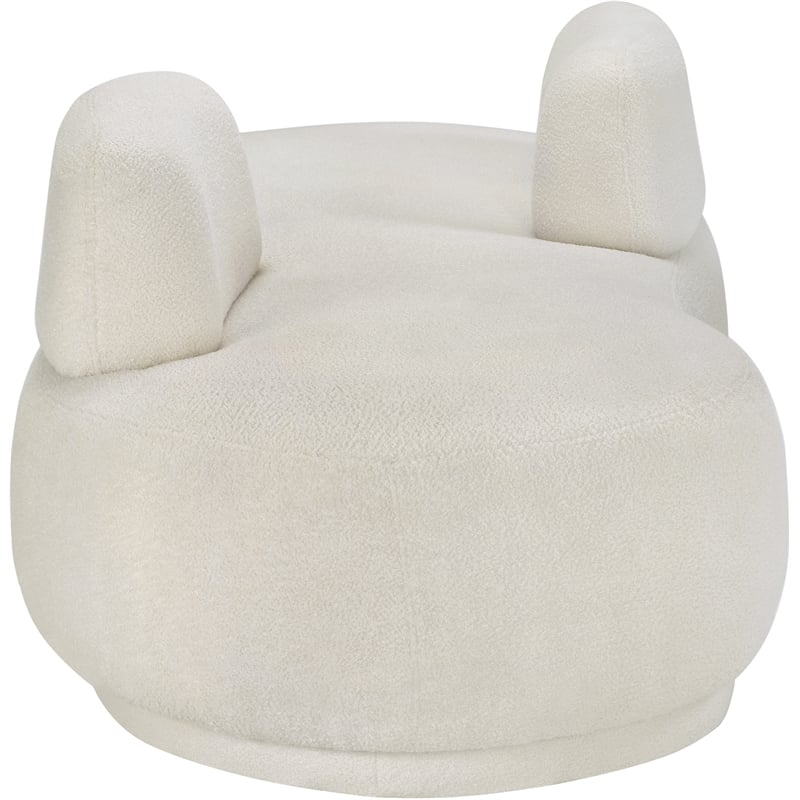 Meridian Furniture Argyle Cream Teddy Fabric Chaise/Loveseat