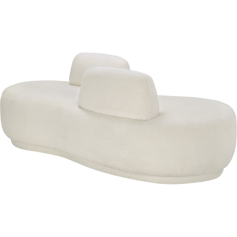 Meridian Furniture Argyle Cream Teddy Fabric Chaise/Loveseat