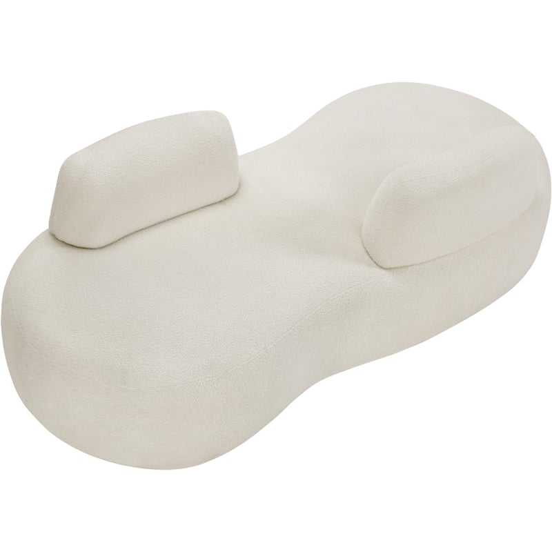 Meridian Furniture Argyle Cream Teddy Fabric Chaise/Loveseat