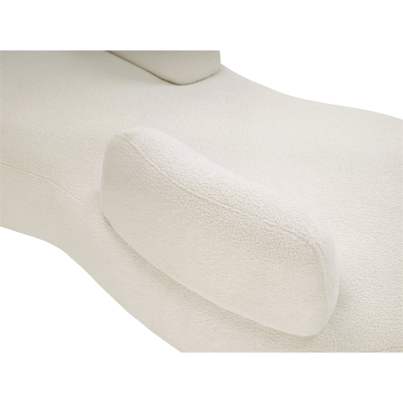Meridian Furniture Argyle Cream Teddy Fabric Chaise/Loveseat
