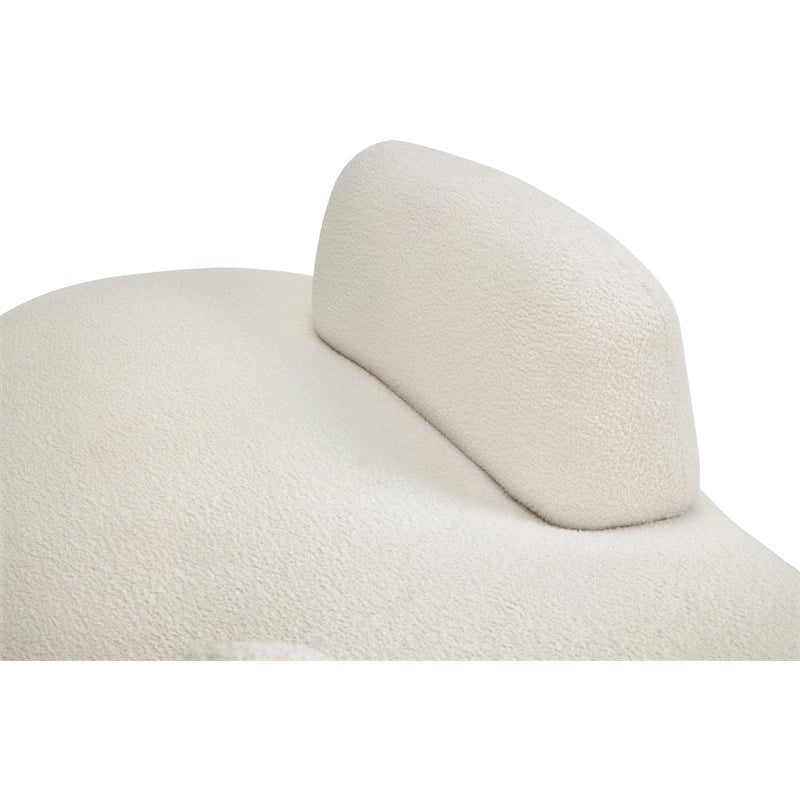 Meridian Furniture Argyle Cream Teddy Fabric Chaise/Loveseat