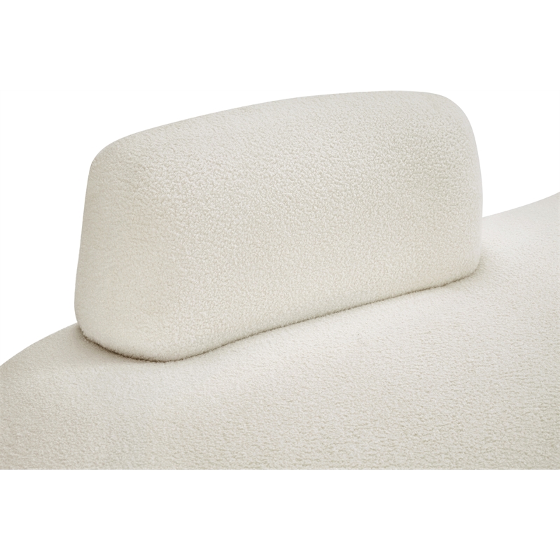 Meridian Furniture Argyle Cream Teddy Fabric Chaise/Loveseat