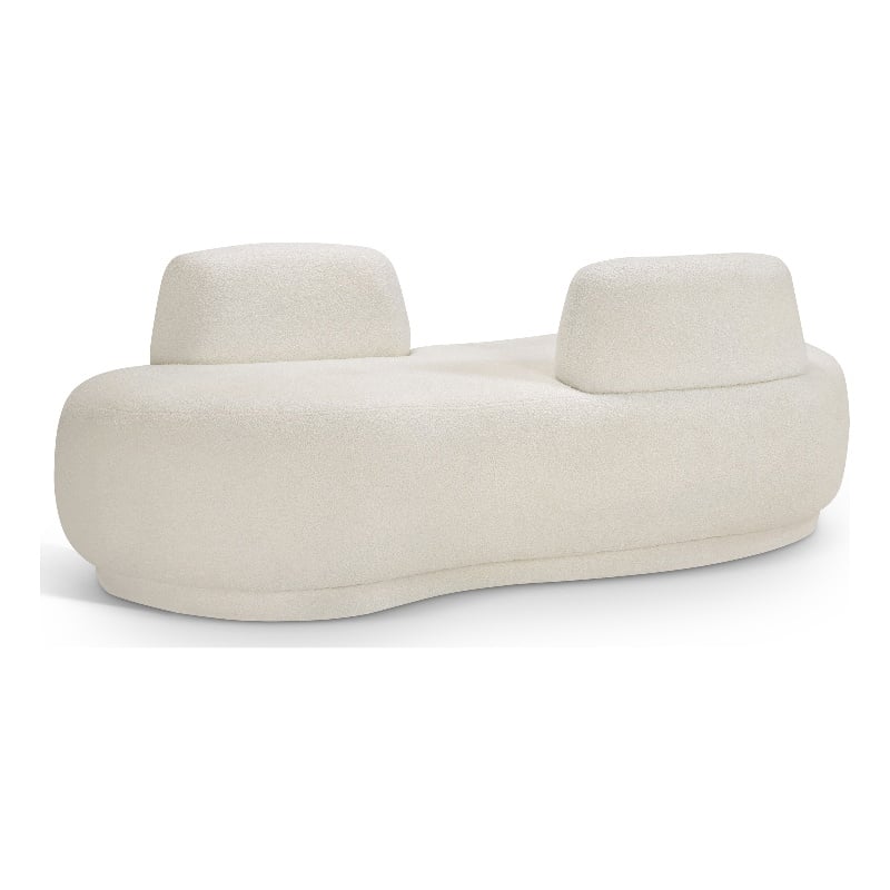 Meridian Furniture Argyle Cream Teddy Fabric Chaise/Loveseat