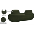 Meridian Furniture Argyle Green Teddy Fabric Chaise/Loveseat
