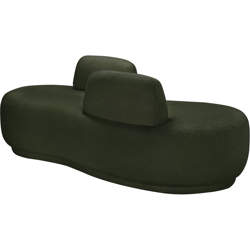 Meridian Furniture Argyle Green Teddy Fabric Chaise/Loveseat