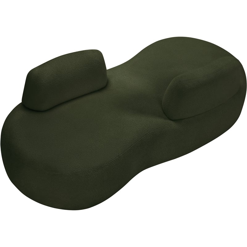 Meridian Furniture Argyle Green Teddy Fabric Chaise/Loveseat