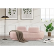Meridian Furniture Argyle Pink Teddy Fabric Chaise/Loveseat