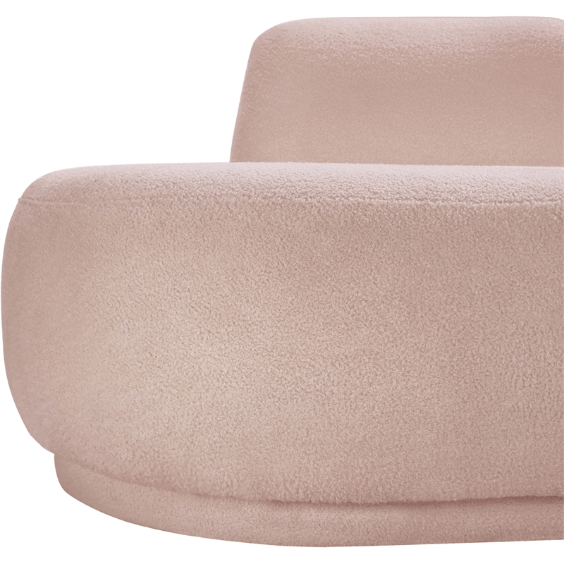 Meridian Furniture Argyle Pink Teddy Fabric Chaise/Loveseat