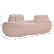 Meridian Furniture Argyle Pink Teddy Fabric Chaise/Loveseat
