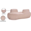 Meridian Furniture Argyle Pink Teddy Fabric Chaise/Loveseat