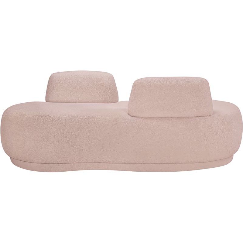 Meridian Furniture Argyle Pink Teddy Fabric Chaise/Loveseat