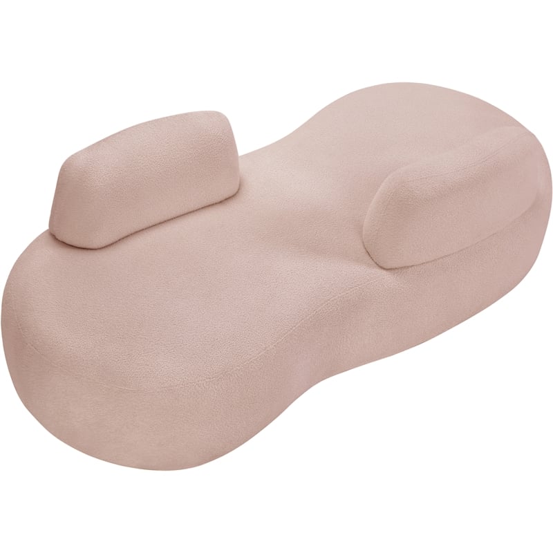 Meridian Furniture Argyle Pink Teddy Fabric Chaise/Loveseat
