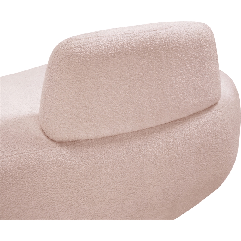 Meridian Furniture Argyle Pink Teddy Fabric Chaise/Loveseat