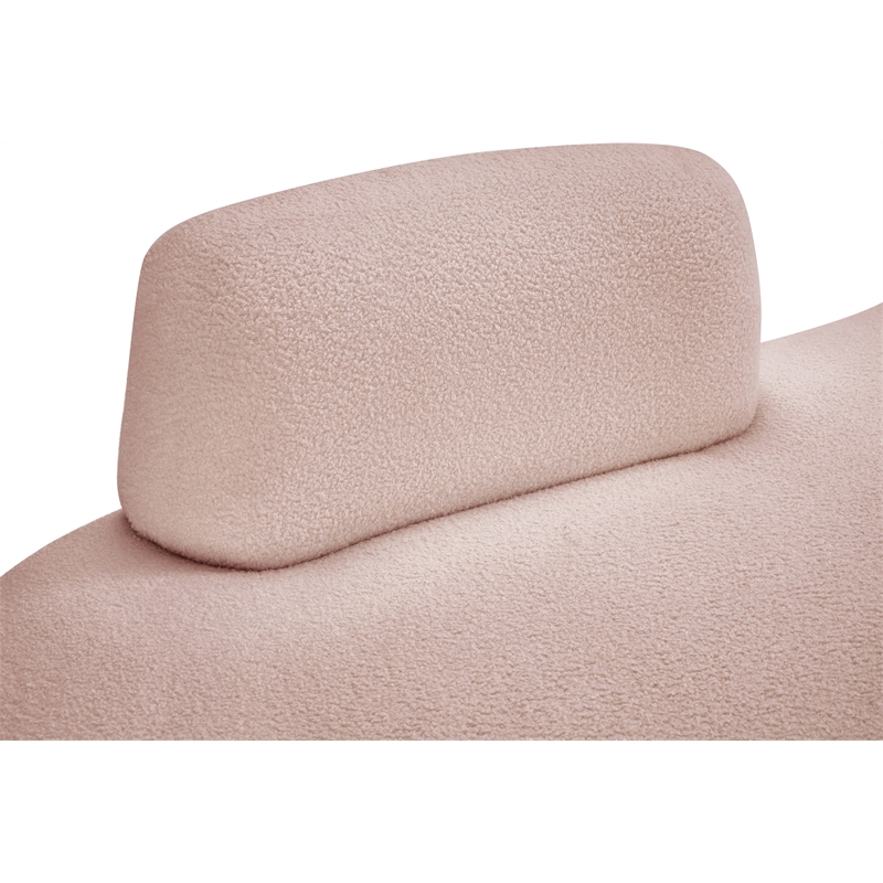 Meridian Furniture Argyle Pink Teddy Fabric Chaise/Loveseat