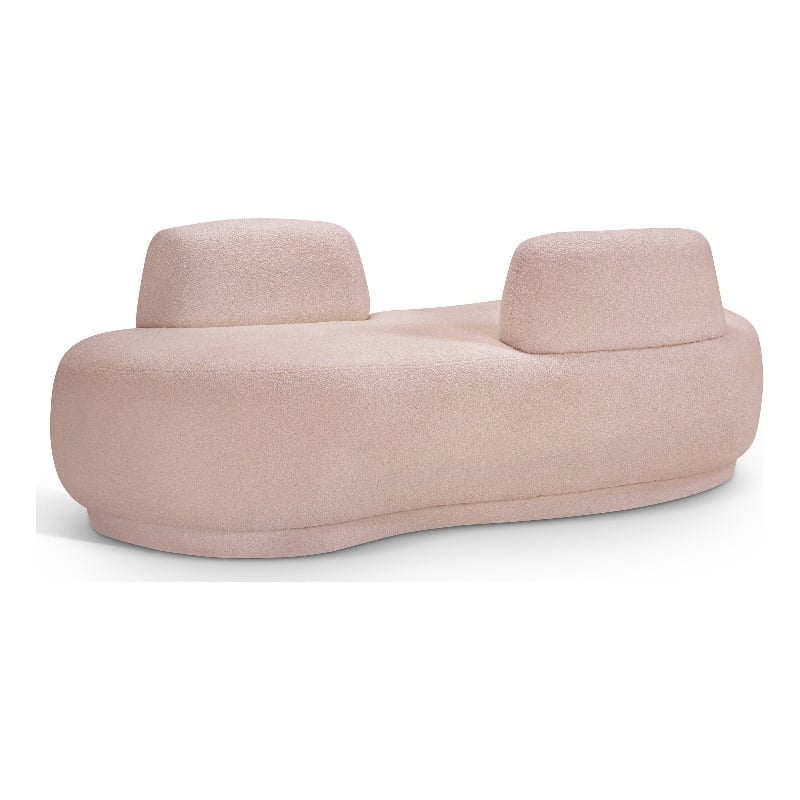 Meridian Furniture Argyle Pink Teddy Fabric Chaise/Loveseat