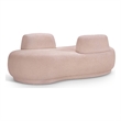 Meridian Furniture Argyle Pink Teddy Fabric Chaise/Loveseat