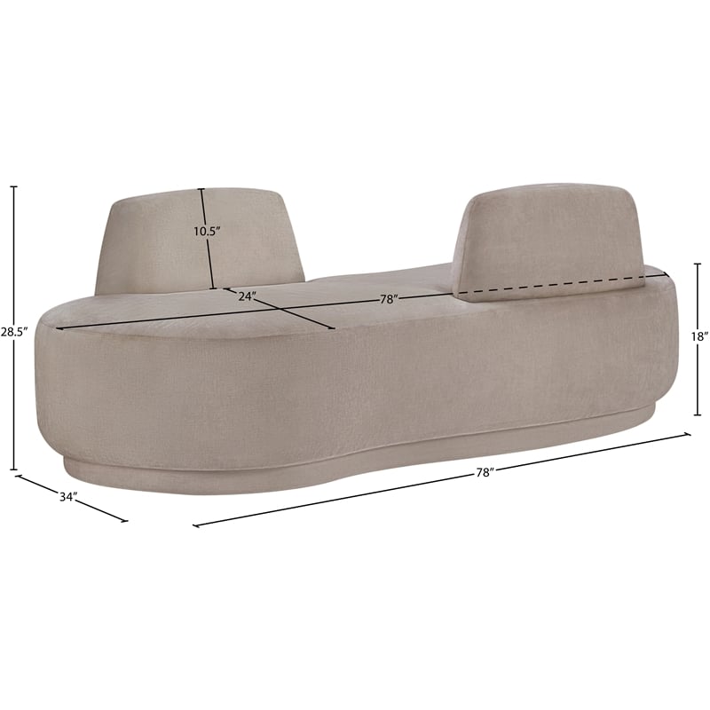 Meridian Furniture Argyle Beige Chenille Fabric Chaise/Loveseat