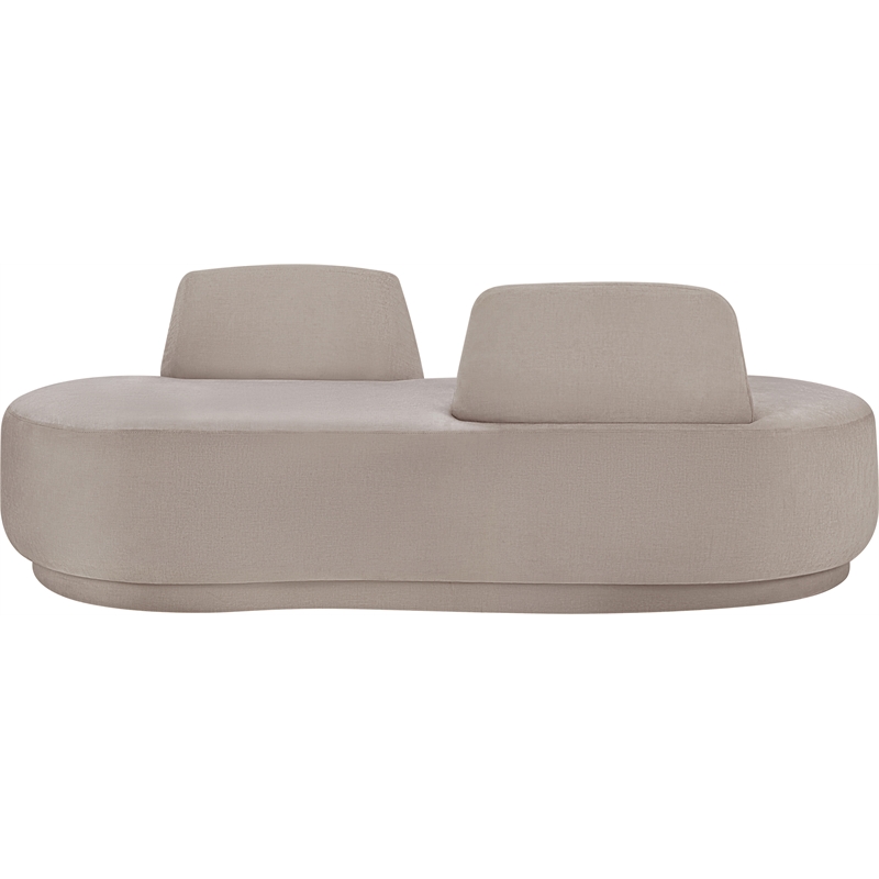 Meridian Furniture Argyle Beige Chenille Fabric Chaise/Loveseat