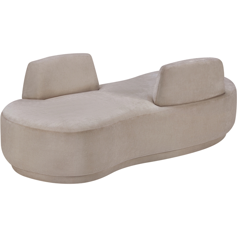 Meridian Furniture Argyle Beige Chenille Fabric Chaise/Loveseat