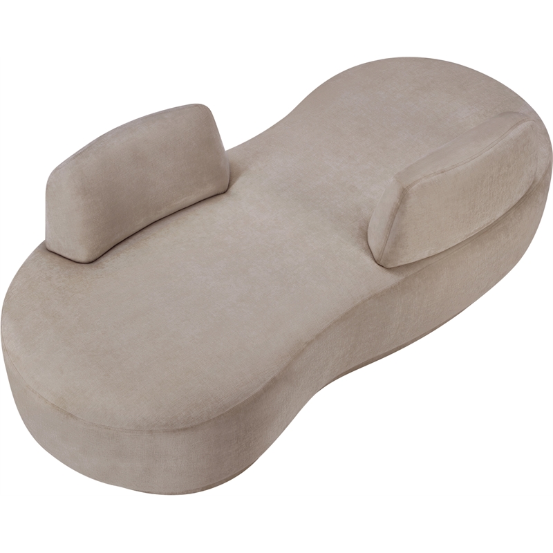 Meridian Furniture Argyle Beige Chenille Fabric Chaise/Loveseat