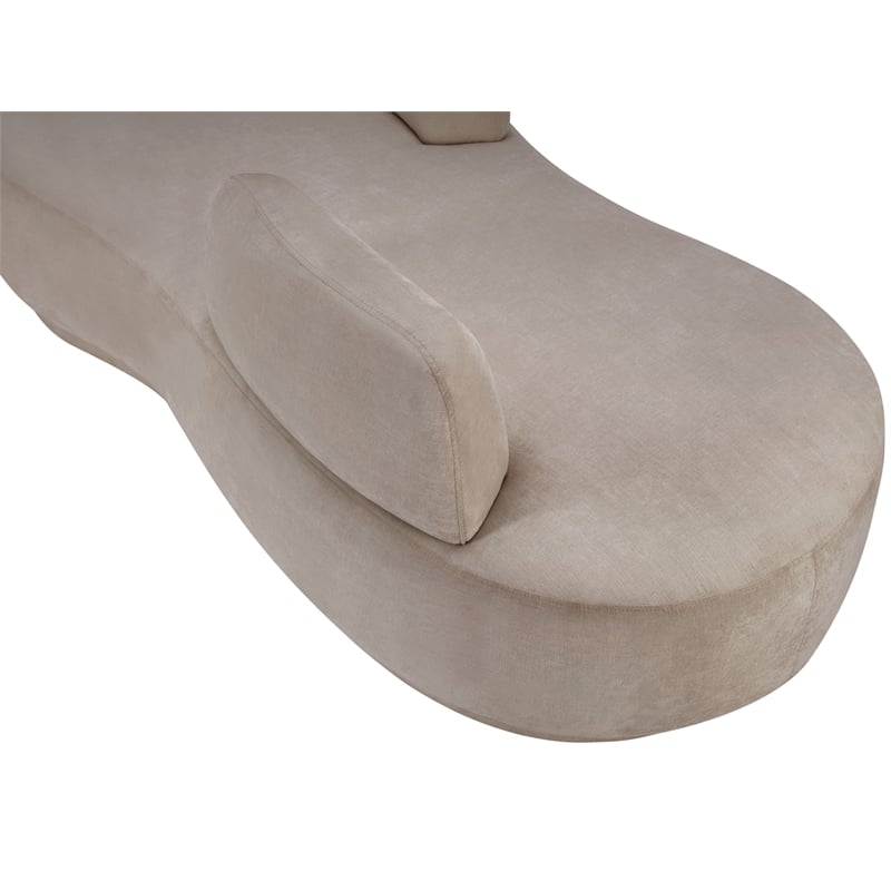 Meridian Furniture Argyle Beige Chenille Fabric Chaise/Loveseat