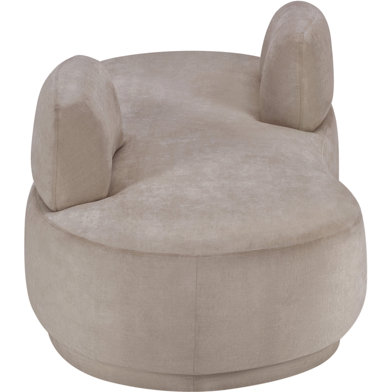 Meridian Furniture Argyle Beige Chenille Fabric Chaise/Loveseat