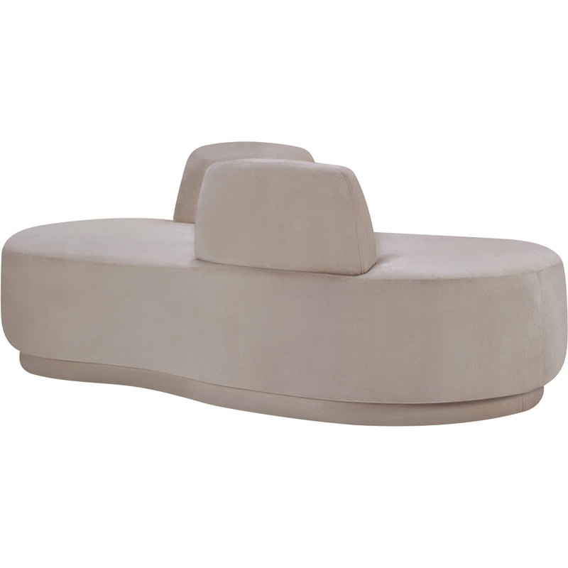 Meridian Furniture Argyle Beige Chenille Fabric Chaise/Loveseat