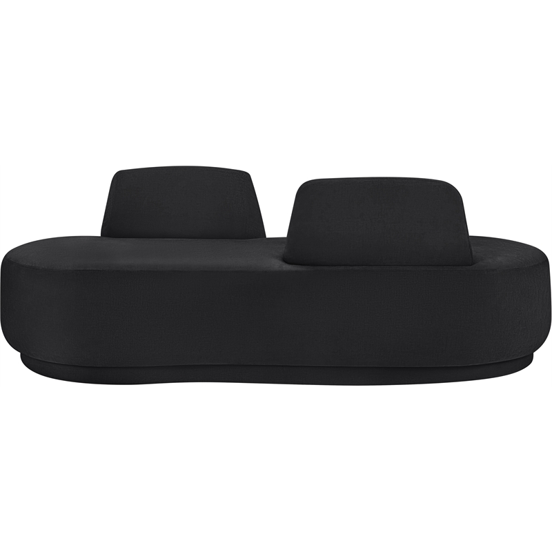 Meridian Furniture Argyle Black Chenille Fabric Chaise/Loveseat
