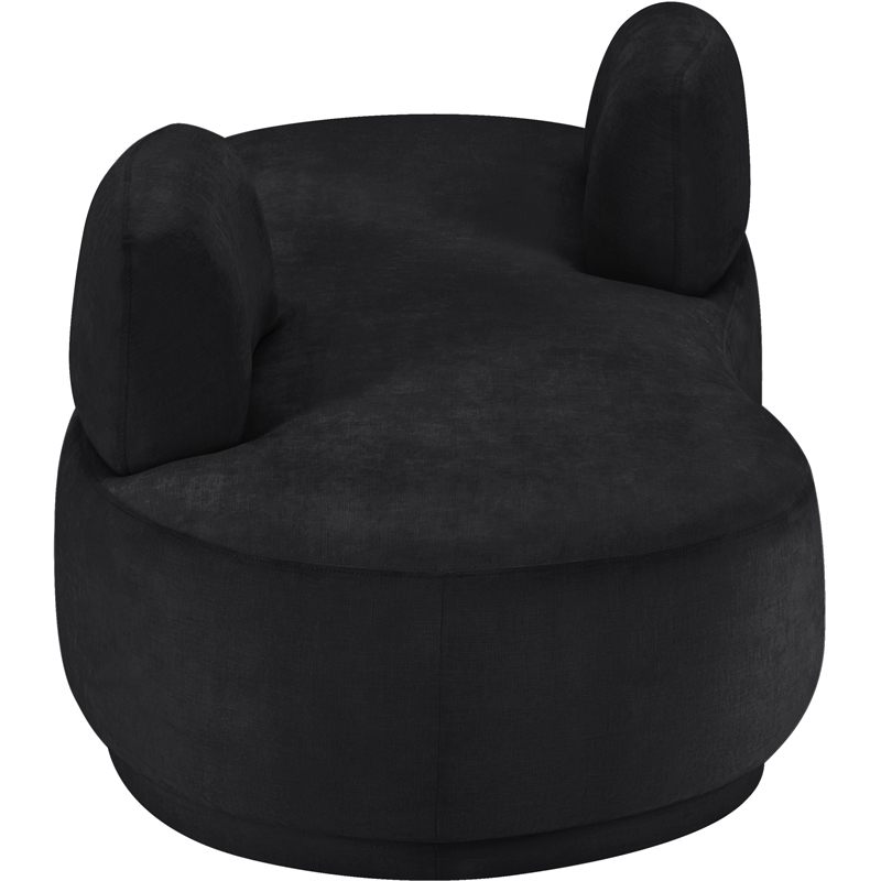 Meridian Furniture Argyle Black Chenille Fabric Chaise/Loveseat