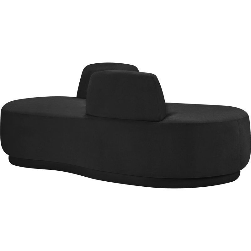 Meridian Furniture Argyle Black Chenille Fabric Chaise/Loveseat