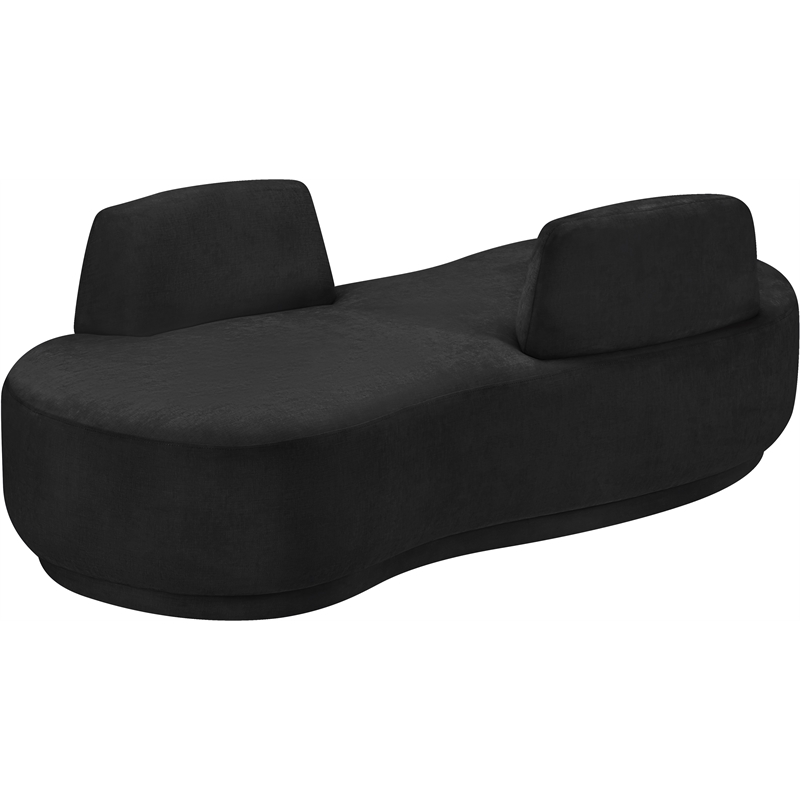Meridian Furniture Argyle Black Chenille Fabric Chaise/Loveseat