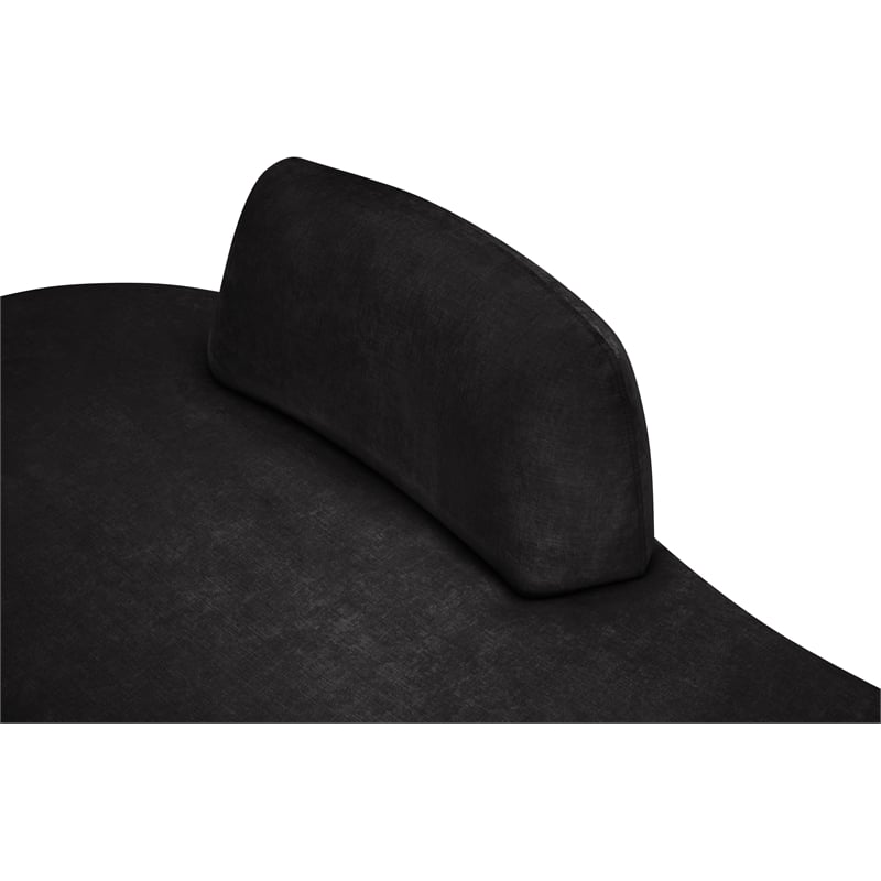 Meridian Furniture Argyle Black Chenille Fabric Chaise/Loveseat