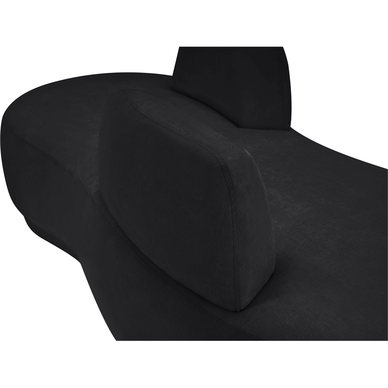 Meridian Furniture Argyle Black Chenille Fabric Chaise/Loveseat