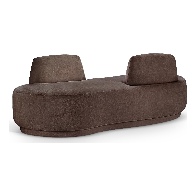 Meridian Furniture Argyle Brown Chenille Fabric Chaise/Loveseat