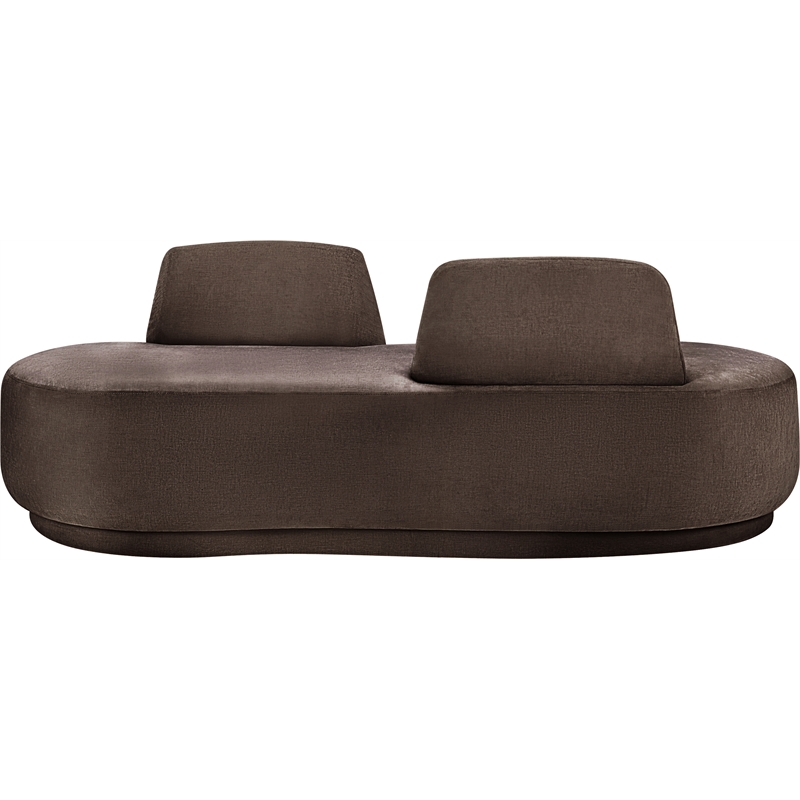 Meridian Furniture Argyle Brown Chenille Fabric Chaise/Loveseat