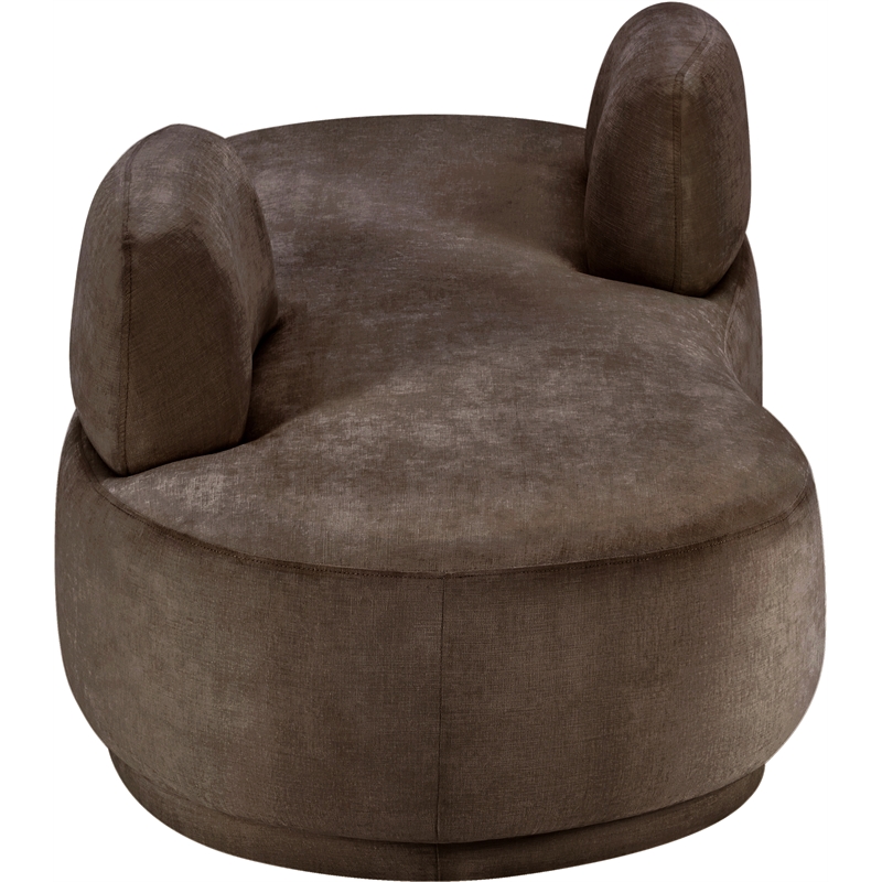 Meridian Furniture Argyle Brown Chenille Fabric Chaise/Loveseat