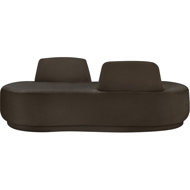 Meridian Furniture Argyle Brown Chenille Fabric Chaise/Loveseat