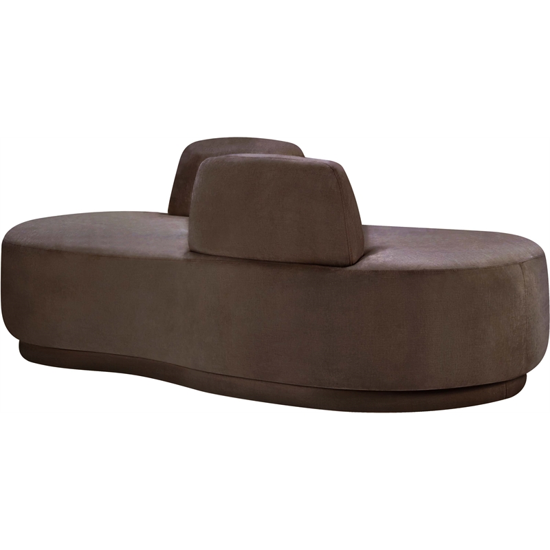 Meridian Furniture Argyle Brown Chenille Fabric Chaise/Loveseat