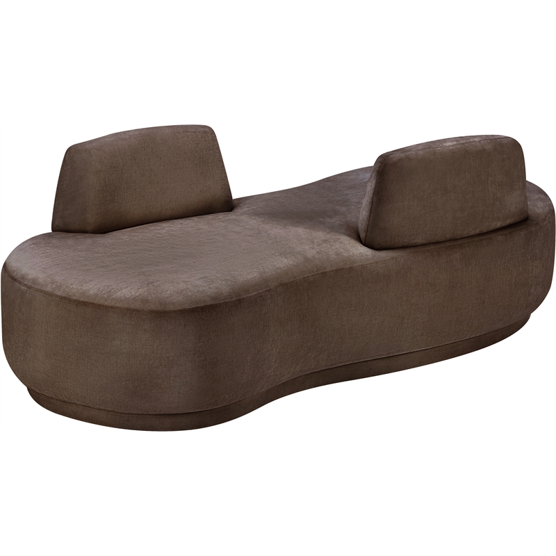 Meridian Furniture Argyle Brown Chenille Fabric Chaise/Loveseat