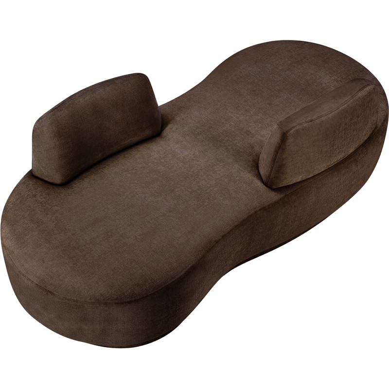 Meridian Furniture Argyle Brown Chenille Fabric Chaise/Loveseat