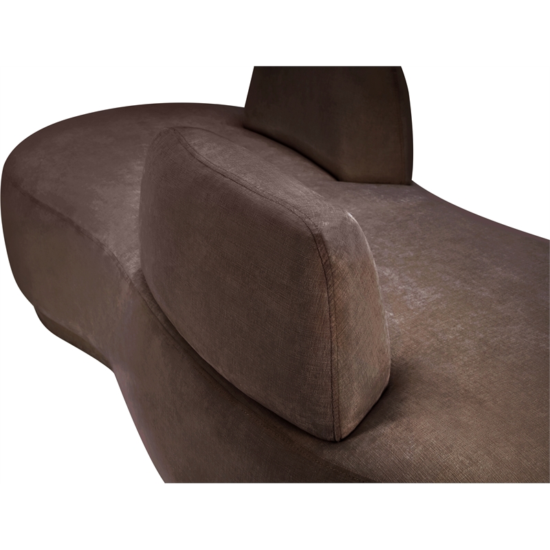 Meridian Furniture Argyle Brown Chenille Fabric Chaise/Loveseat