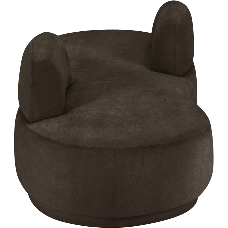 Meridian Furniture Argyle Brown Chenille Fabric Chaise/Loveseat