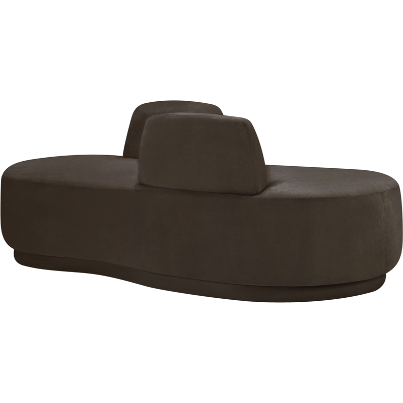 Meridian Furniture Argyle Brown Chenille Fabric Chaise/Loveseat