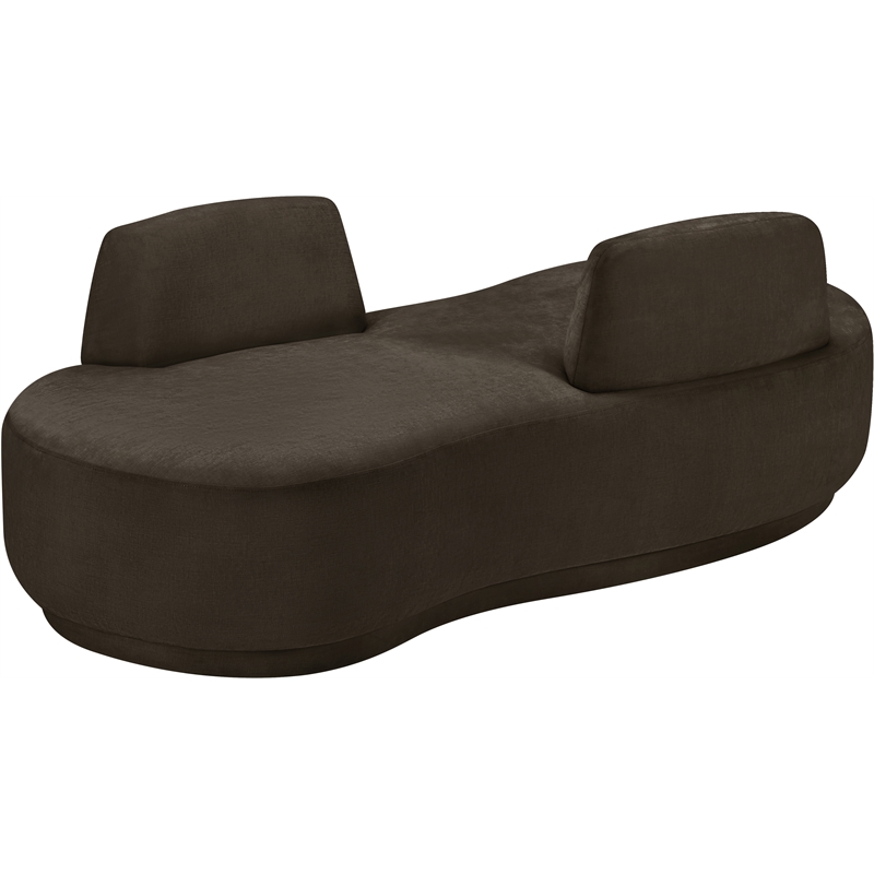 Meridian Furniture Argyle Brown Chenille Fabric Chaise/Loveseat