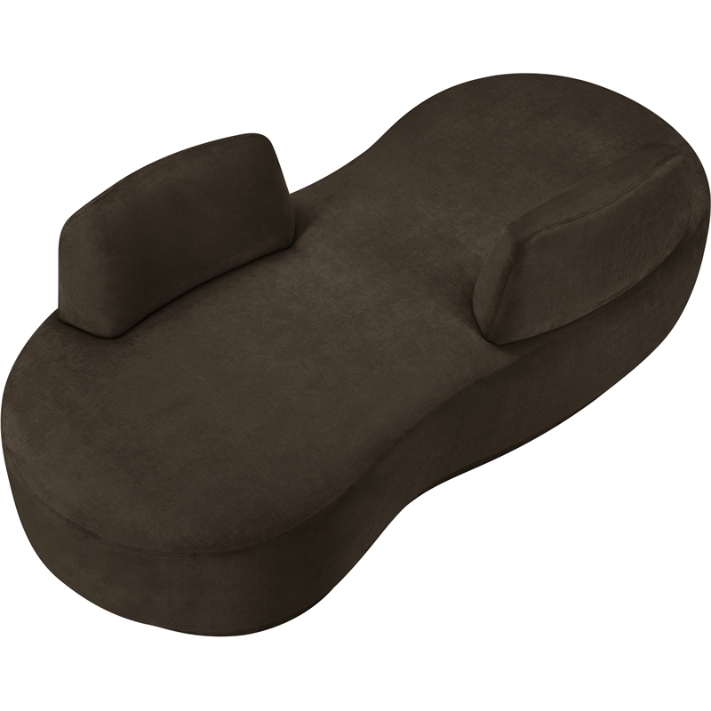 Meridian Furniture Argyle Brown Chenille Fabric Chaise/Loveseat